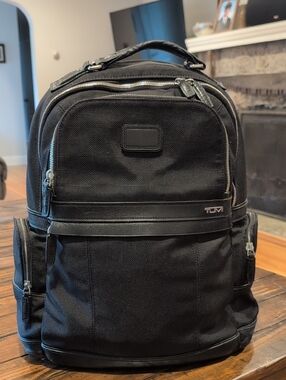 Tumi Bedford Holmes Brief Backpack Ballistic Nylon Leather With Laptop Case